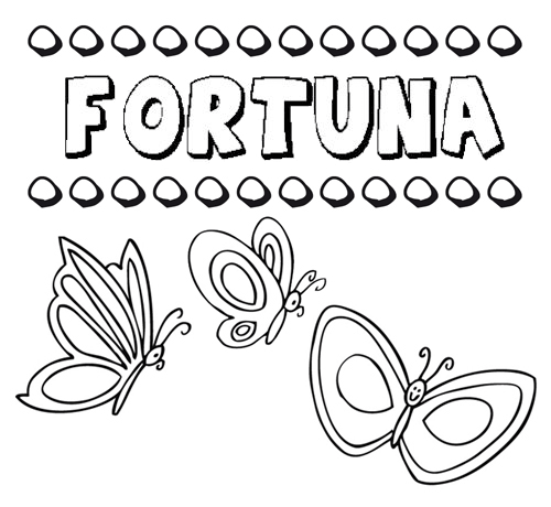Fortuna: dibujos de los nombres para colorear, pintar e imprimir