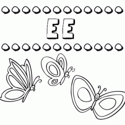Ee: dibujos de los nombres para colorear, pintar e imprimir