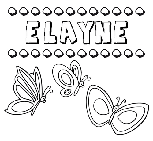 Elayne: dibujos de los nombres para colorear, pintar e imprimir