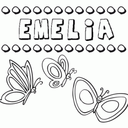 Emelia: dibujos de los nombres para colorear, pintar e imprimir