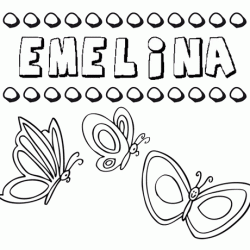 Emelina: dibujos de los nombres para colorear, pintar e imprimir