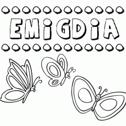 Emigdia: dibujos de los nombres para colorear, pintar e imprimir