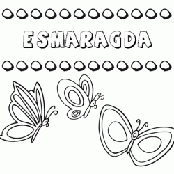 Esmaragda: dibujos de los nombres para colorear, pintar e imprimir
