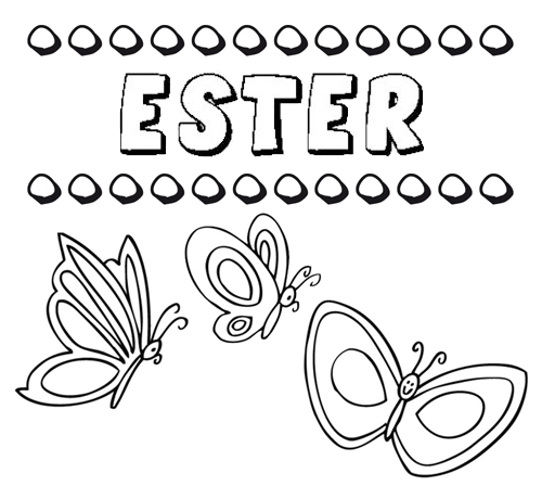 Ester: dibujos de los nombres para colorear, pintar e imprimir