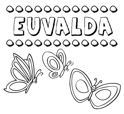 Euvalda: dibujos de los nombres para colorear, pintar e imprimir