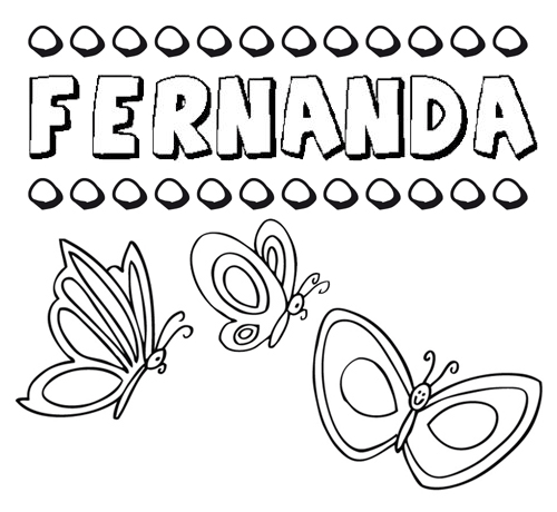 Fernanda: dibujos de los nombres para colorear, pintar e imprimir