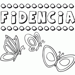 Fidencia: dibujos de los nombres para colorear, pintar e imprimir