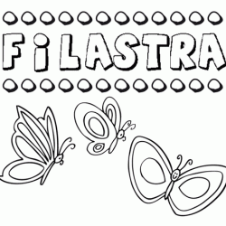 Filastra: dibujos de los nombres para colorear, pintar e imprimir