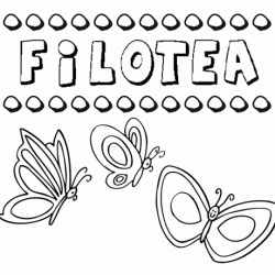 Filotea: dibujos de los nombres para colorear, pintar e imprimir