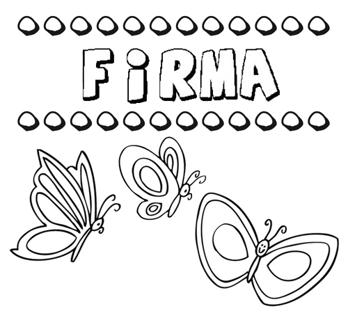 Firma: dibujos de los nombres para colorear, pintar e imprimir
