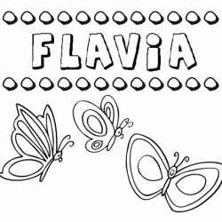 Flavia: dibujos de los nombres para colorear, pintar e imprimir