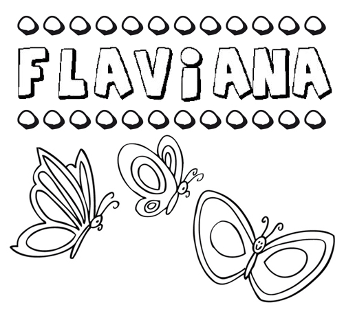 Flaviana: dibujos de los nombres para colorear, pintar e imprimir