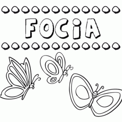 Focia: dibujos de los nombres para colorear, pintar e imprimir
