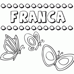 Franca: dibujos de los nombres para colorear, pintar e imprimir