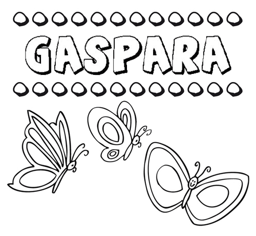 Gaspara: dibujos de los nombres para colorear, pintar e imprimir