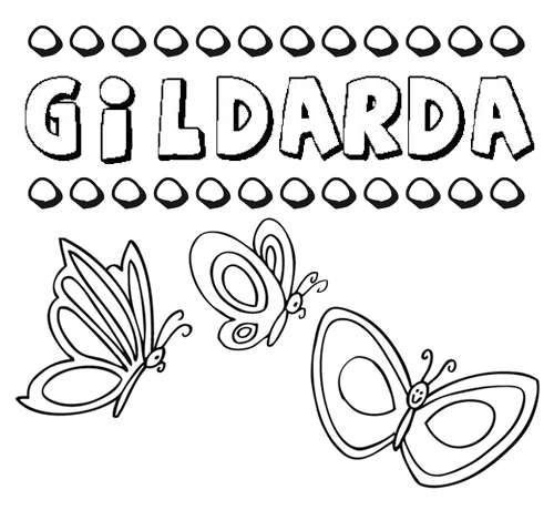 Gildarda: dibujos de los nombres para colorear, pintar e imprimir
