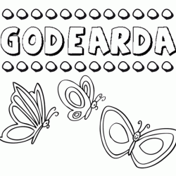 Godearda: dibujos de los nombres para colorear, pintar e imprimir