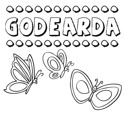 Godearda: dibujos de los nombres para colorear, pintar e imprimir