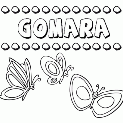 Gomara: dibujos de los nombres para colorear, pintar e imprimir