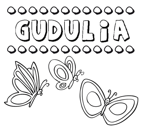 Gudulia: dibujos de los nombres para colorear, pintar e imprimir