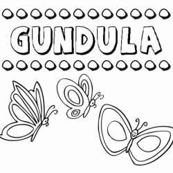 Gúndula: dibujos de los nombres para colorear, pintar e imprimir