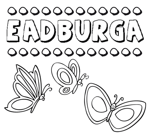 Eadburga: dibujos de los nombres para colorear, pintar e imprimir