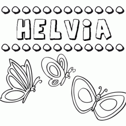 Helvia: dibujos de los nombres para colorear, pintar e imprimir
