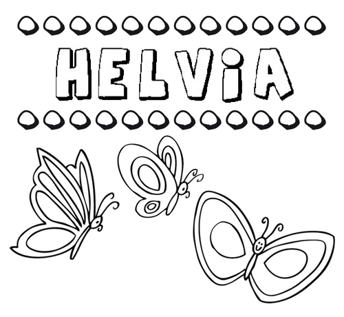 Helvia: dibujos de los nombres para colorear, pintar e imprimir