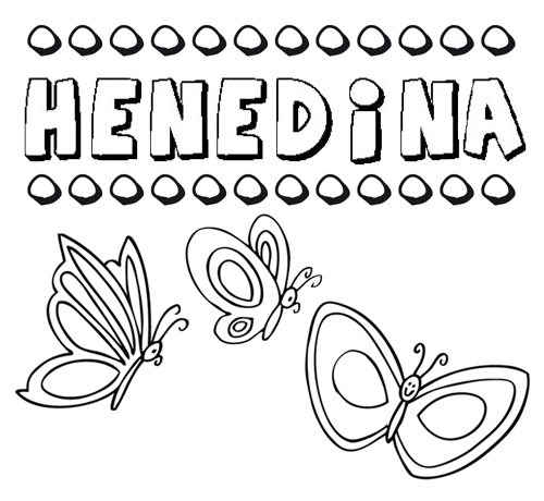 Henedina: dibujos de los nombres para colorear, pintar e imprimir