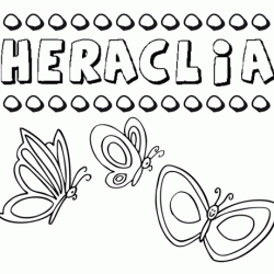 Heraclia: dibujos de los nombres para colorear, pintar e imprimir