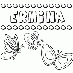 Ermina: dibujos de los nombres para colorear, pintar e imprimir