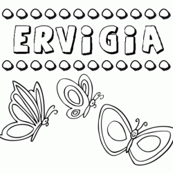 Ervigia: dibujos de los nombres para colorear, pintar e imprimir