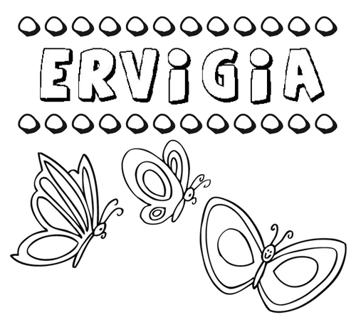 Ervigia: dibujos de los nombres para colorear, pintar e imprimir