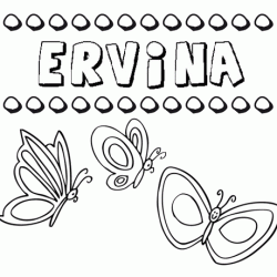 Ervina: dibujos de los nombres para colorear, pintar e imprimir