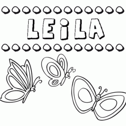 Leila: dibujos de los nombres para colorear, pintar e imprimir