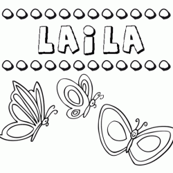 Laila: dibujos de los nombres para colorear, pintar e imprimir
