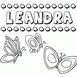 Leandra: dibujos de los nombres para colorear, pintar e imprimir