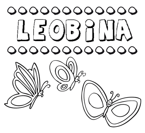 Leobina: dibujos de los nombres para colorear, pintar e imprimir