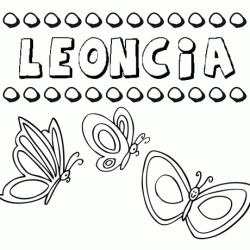 Leoncia: dibujos de los nombres para colorear, pintar e imprimir