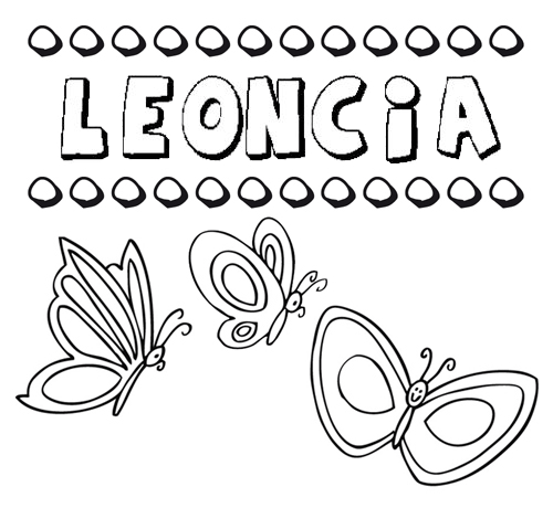 Leoncia: dibujos de los nombres para colorear, pintar e imprimir