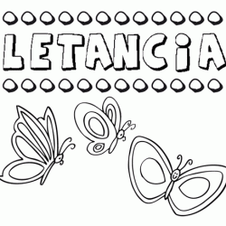 Letancia: dibujos de los nombres para colorear, pintar e imprimir