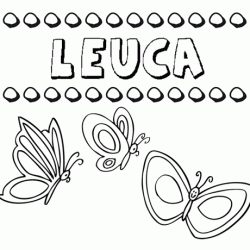 Leuca: dibujos de los nombres para colorear, pintar e imprimir