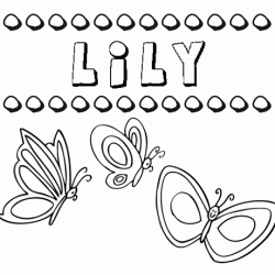 Lily: dibujos de los nombres para colorear, pintar e imprimir