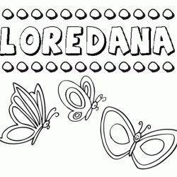 Loredana: dibujos de los nombres para colorear, pintar e imprimir