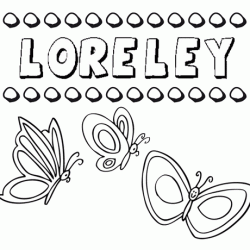 Loreley: dibujos de los nombres para colorear, pintar e imprimir