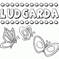 Ludgarda: dibujos de los nombres para colorear, pintar e imprimir