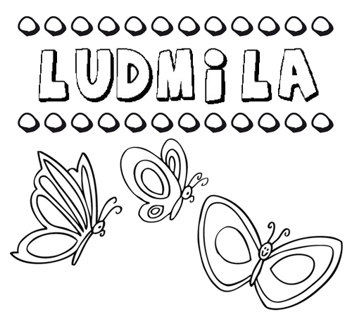 Ludmila: dibujos de los nombres para colorear, pintar e imprimir