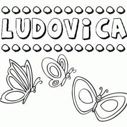Ludovica: dibujos de los nombres para colorear, pintar e imprimir
