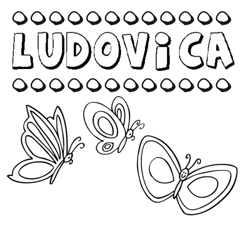 Ludovica: dibujos de los nombres para colorear, pintar e imprimir