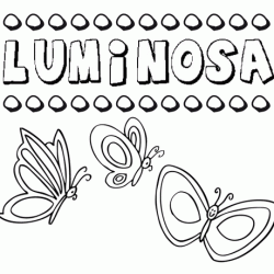Luminosa: dibujos de los nombres para colorear, pintar e imprimir